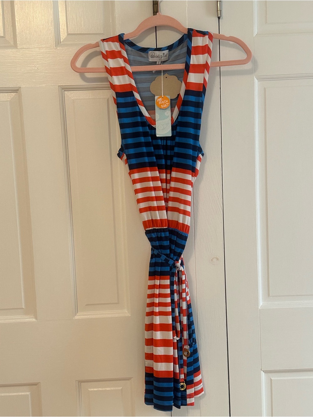 Mud Pie Navy, Light Blue & red  Striped Dress